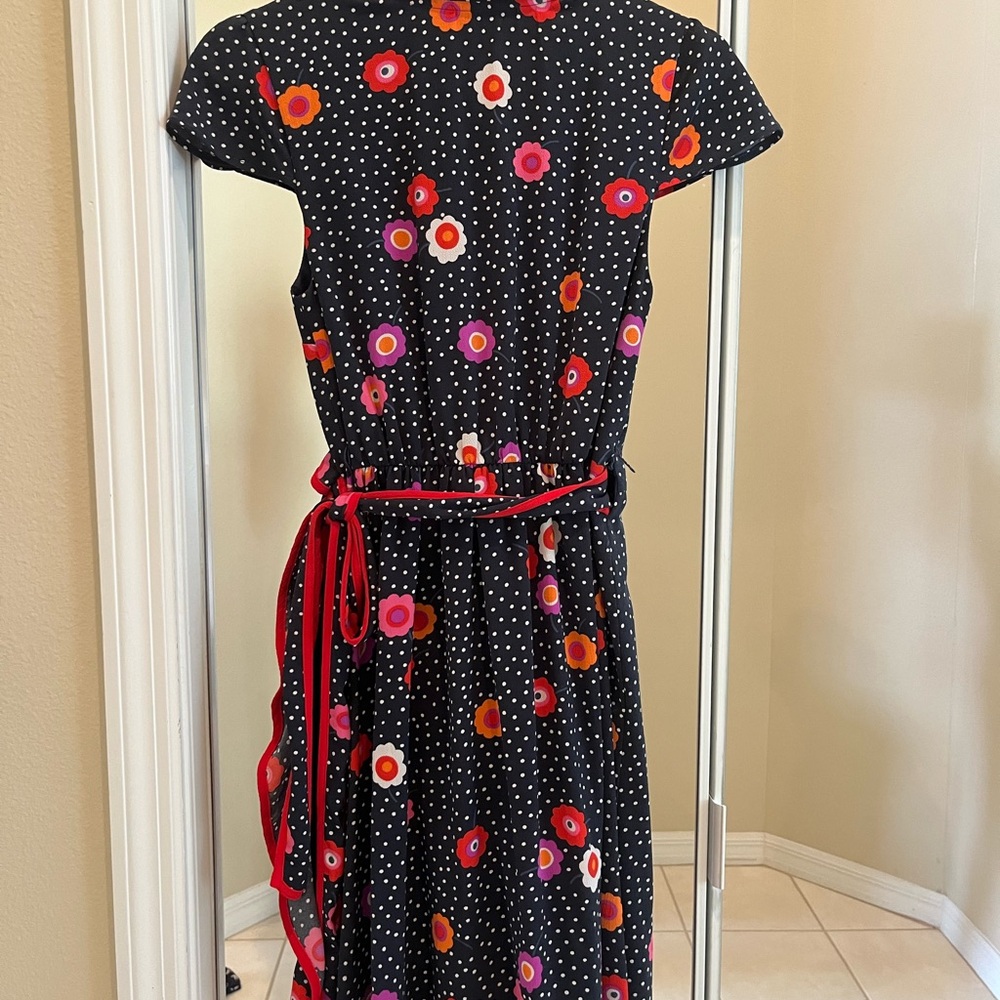 Modcloth blue wrap floral dress - Picture 3 of 3